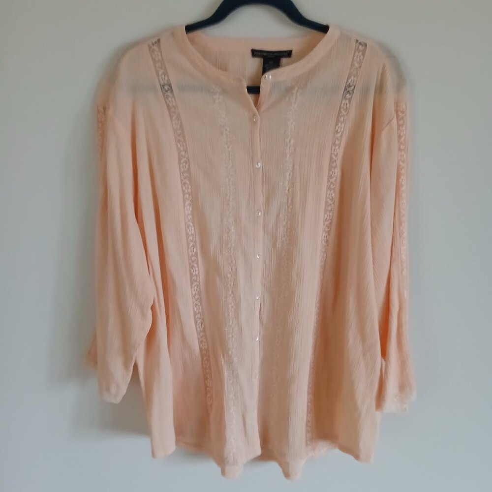 Preswick & Moore women top 3/4 sleeve 2x Plus size